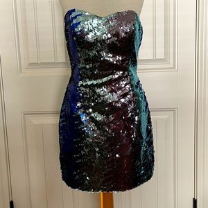 Hannah S, strapless sequined dress, size 8